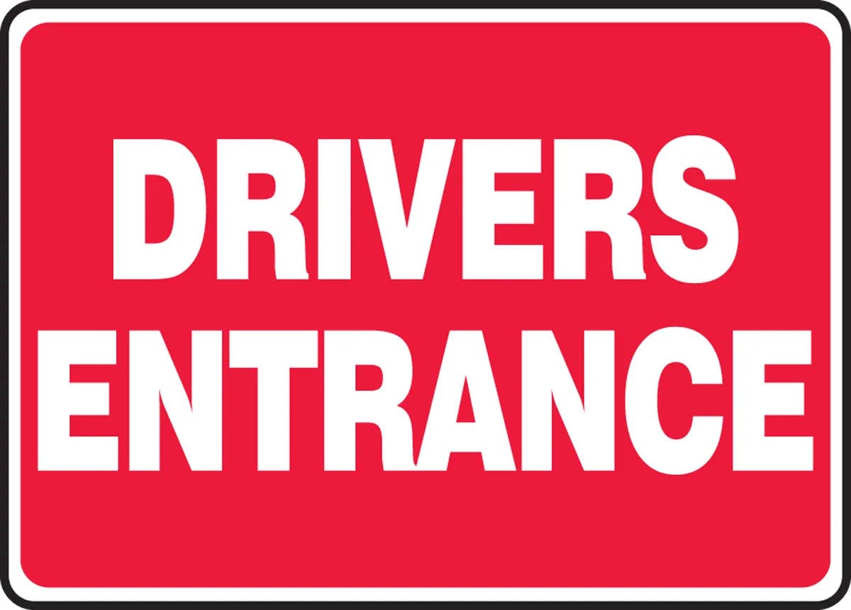 AccuformNMC MTKC500 Safety Sign, Drivers Entrance, 10" H x 14" W