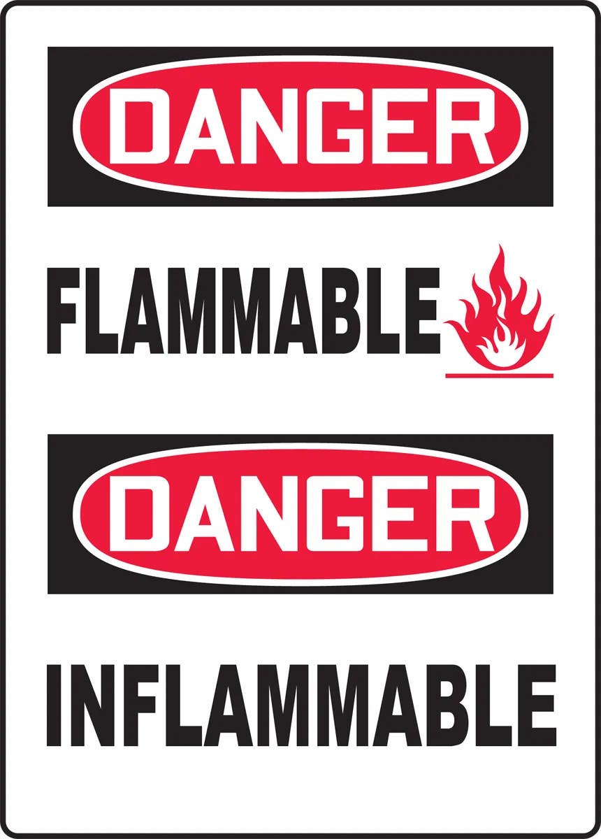 AccuformNMC MTLF113 Bilingual OSHA Danger Safety Sign, Flammable, 14" H x 10" W