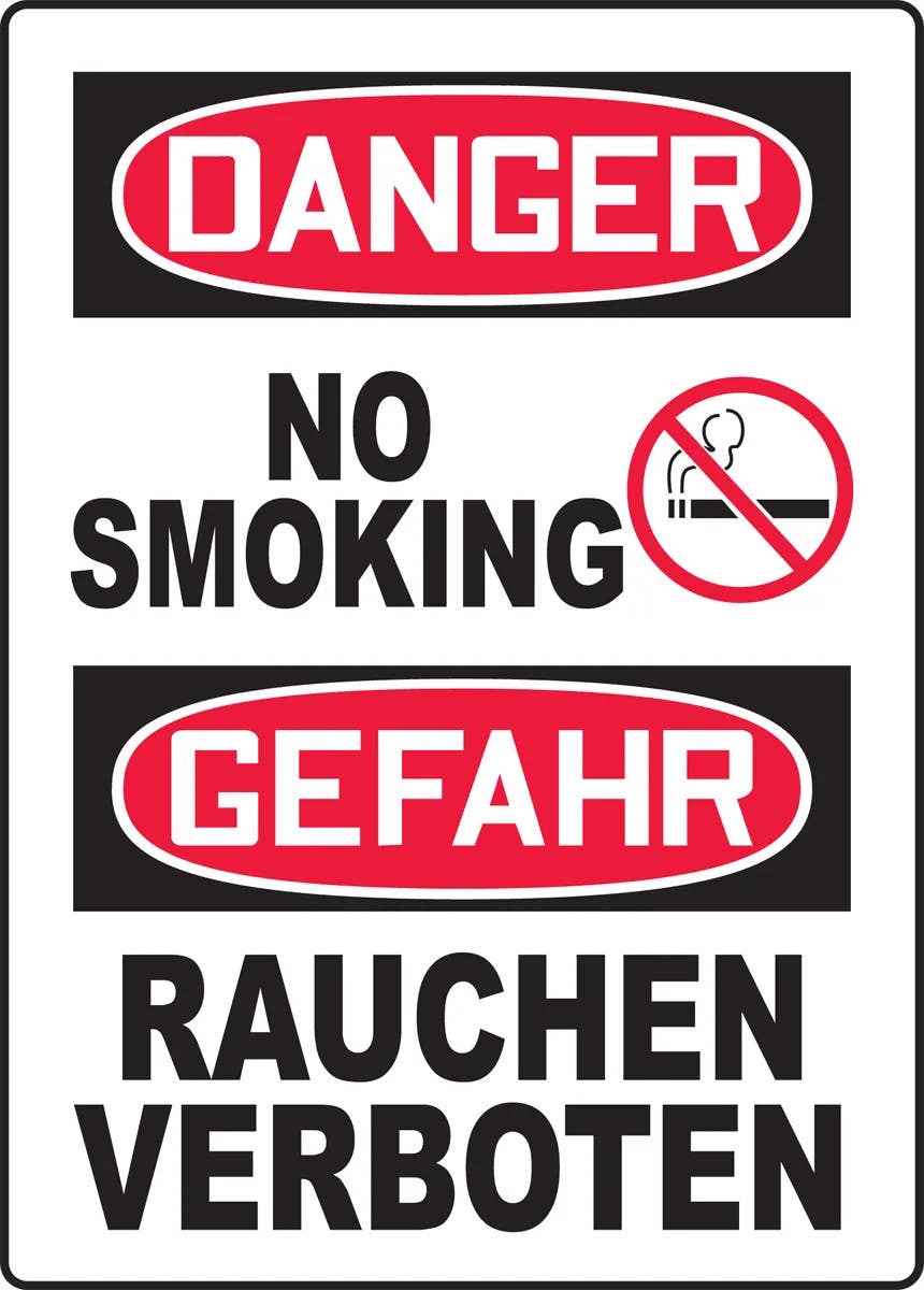 AccuformNMC MTLG120 Bilingual OSHA Danger Safety Sign, 14" H x 10" W