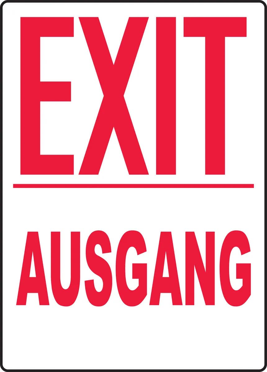 AccuformNMC MTLG518 Bilingual Safety Sign, Exit, 14" H x 10" W