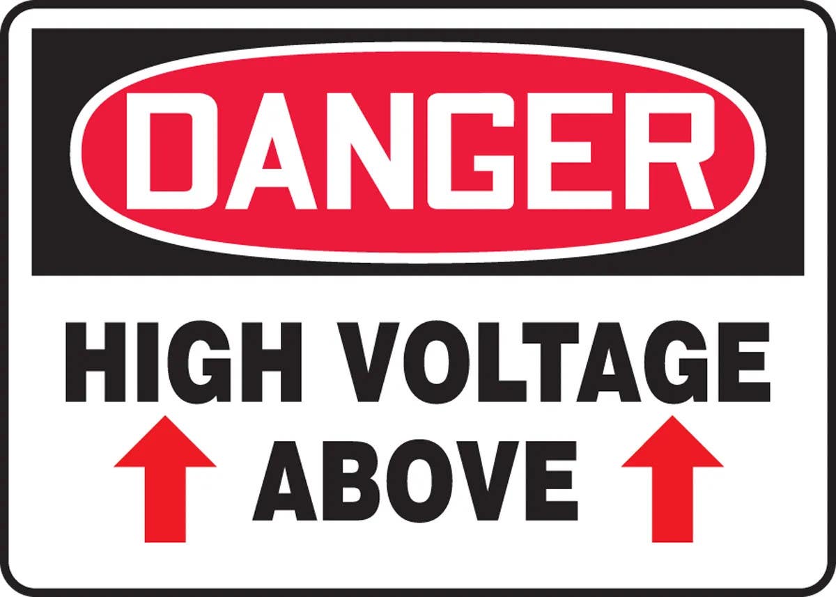 AccuformNMC MTMP106 OSHA Danger Signpad, High Voltage Above, PF-Cardstock, 10" H x 14" W, 25/Pk