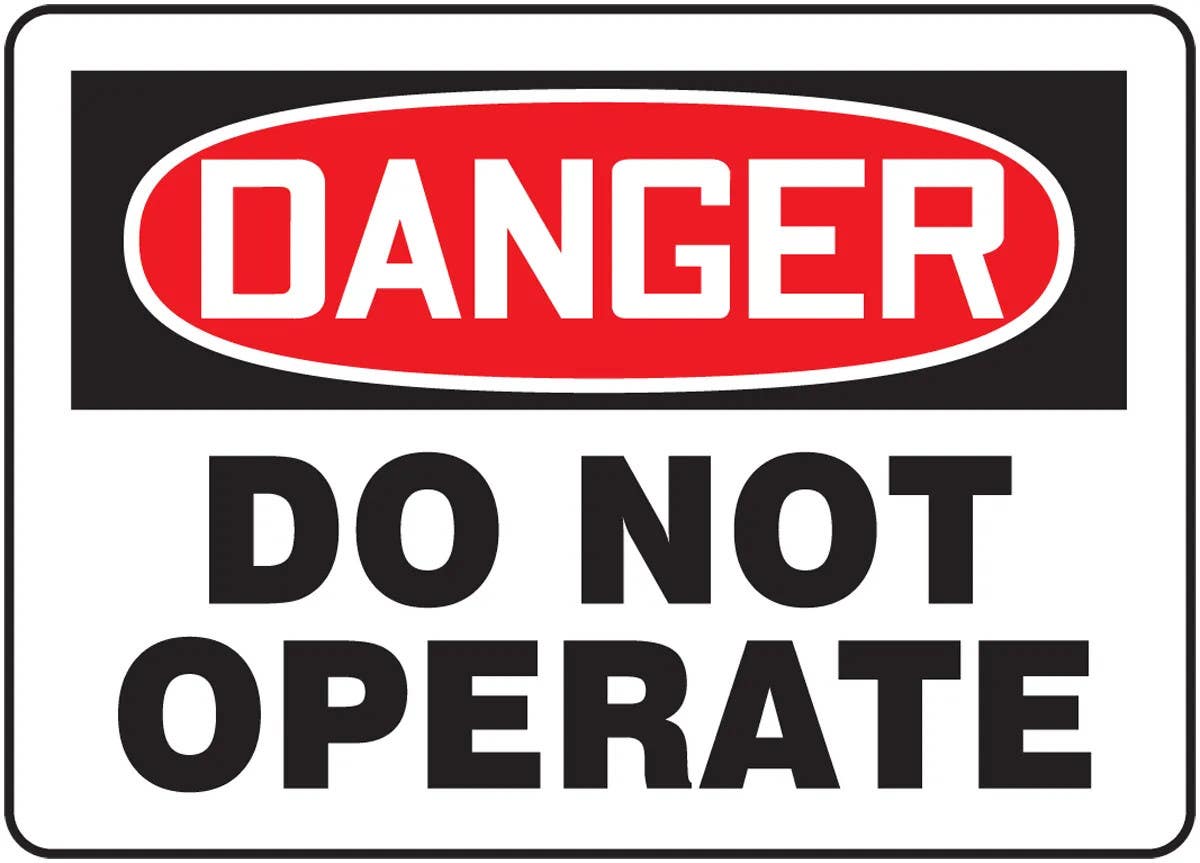 AccuformNMC MTMP189 OSHA Danger Signpad, Do Not Operate, PF-Cardstock, 10" H x 14" W, 25/Pk