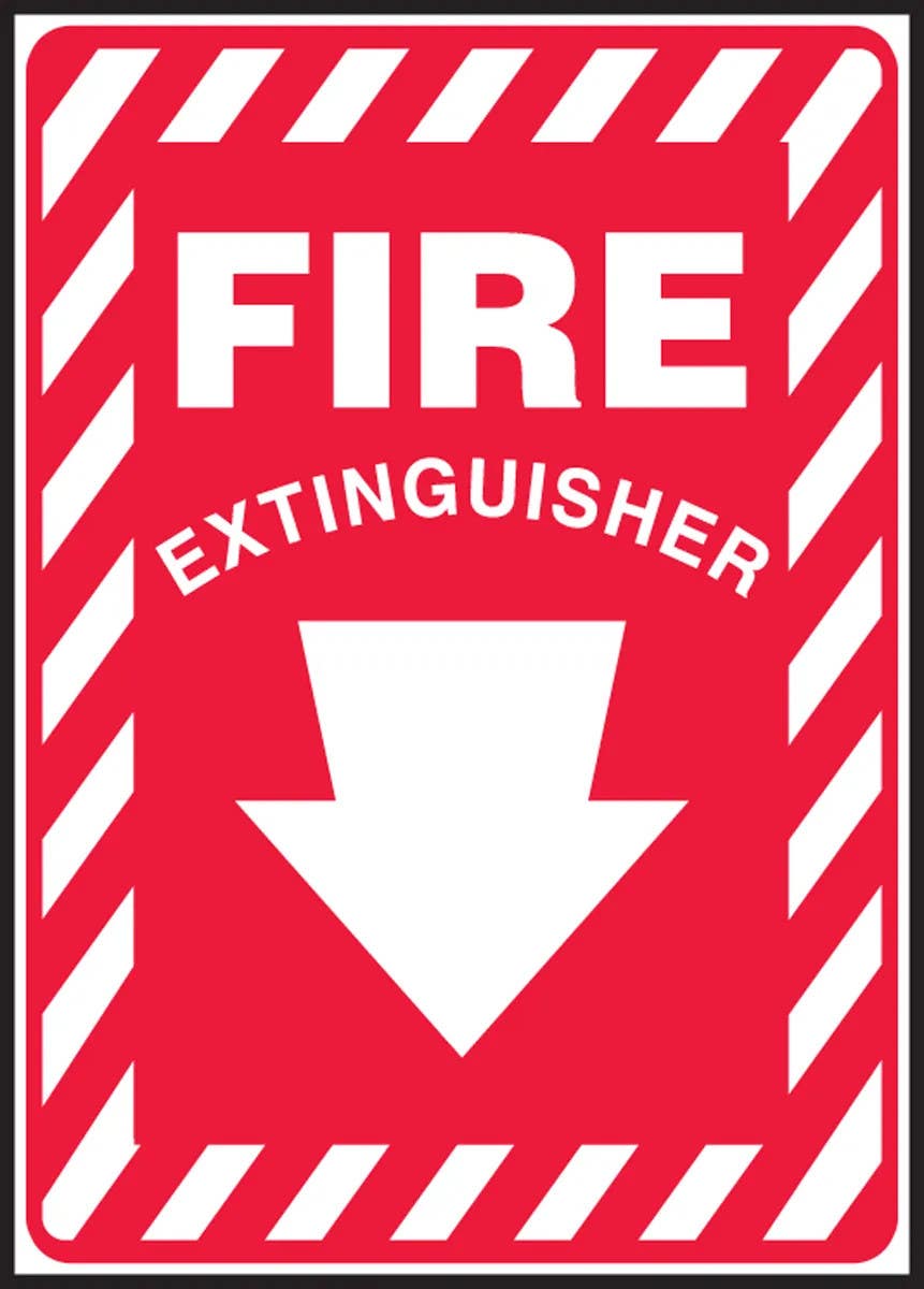 AccuformNMC MTMP505 OSHA Danger Signpad, Fire Extinguisher, PF-Cardstock, 10" H x 14" W, 25/Pk