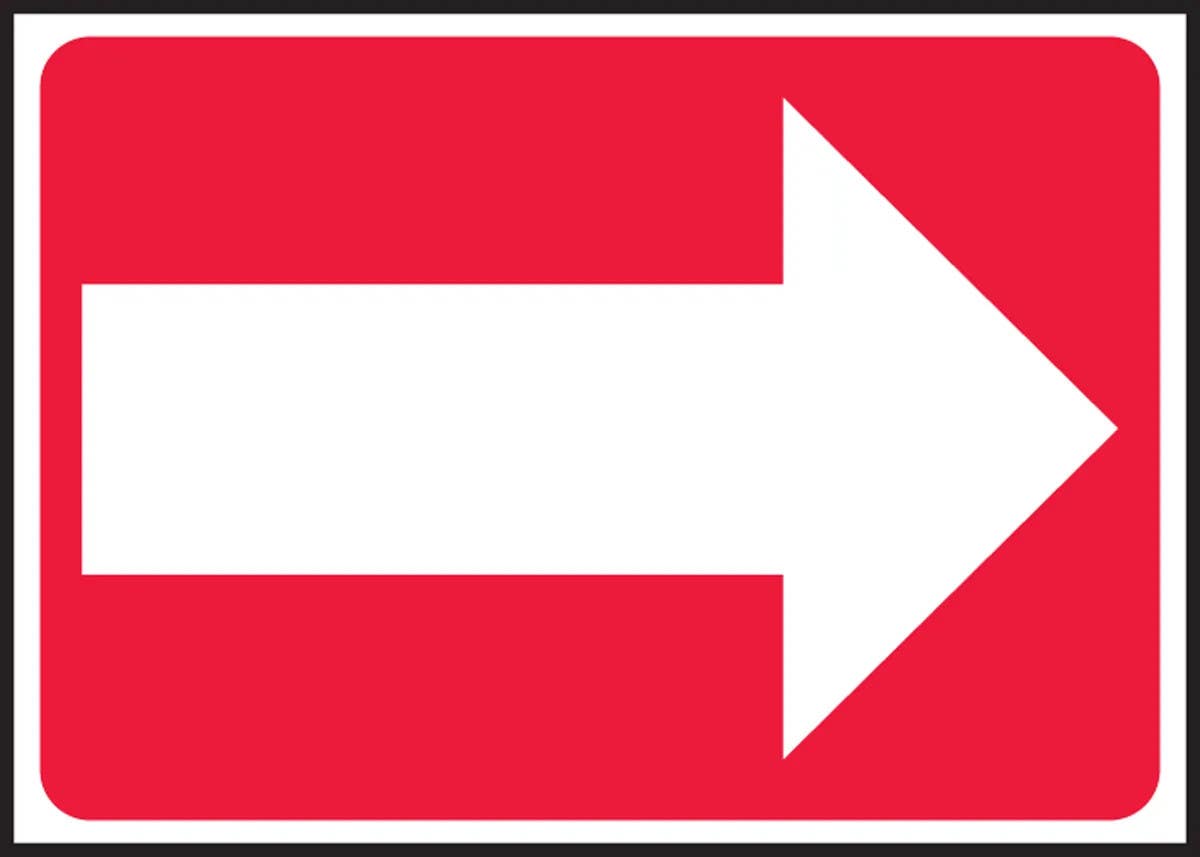 AccuformNMC MTMP531 OSHA Danger Signpad, Arrow, PF-Cardstock, 10" H x 14" W, 25/Pk