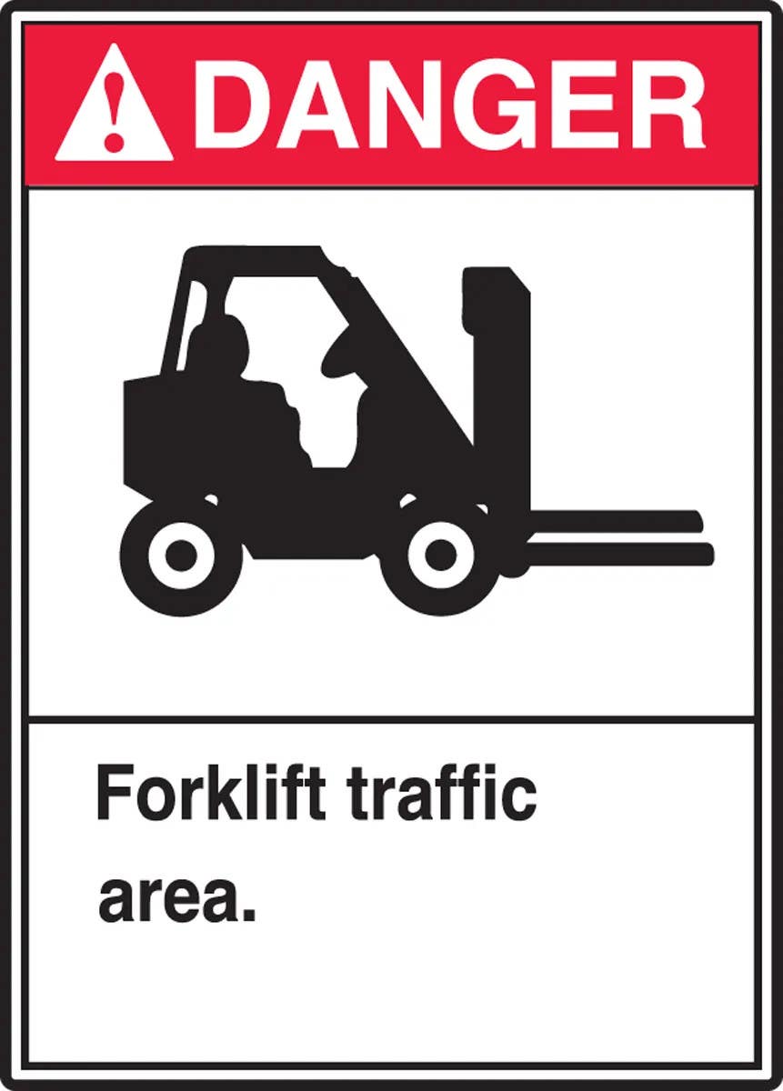 AccuformNMC MVHR01 ANSI Danger Safety Sign, Forklift Traffic Area
