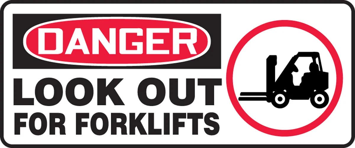 AccuformNMC MVHR117 OSHA Danger Safety Sign, Look Out For Forklifts, 7" H x 17" W