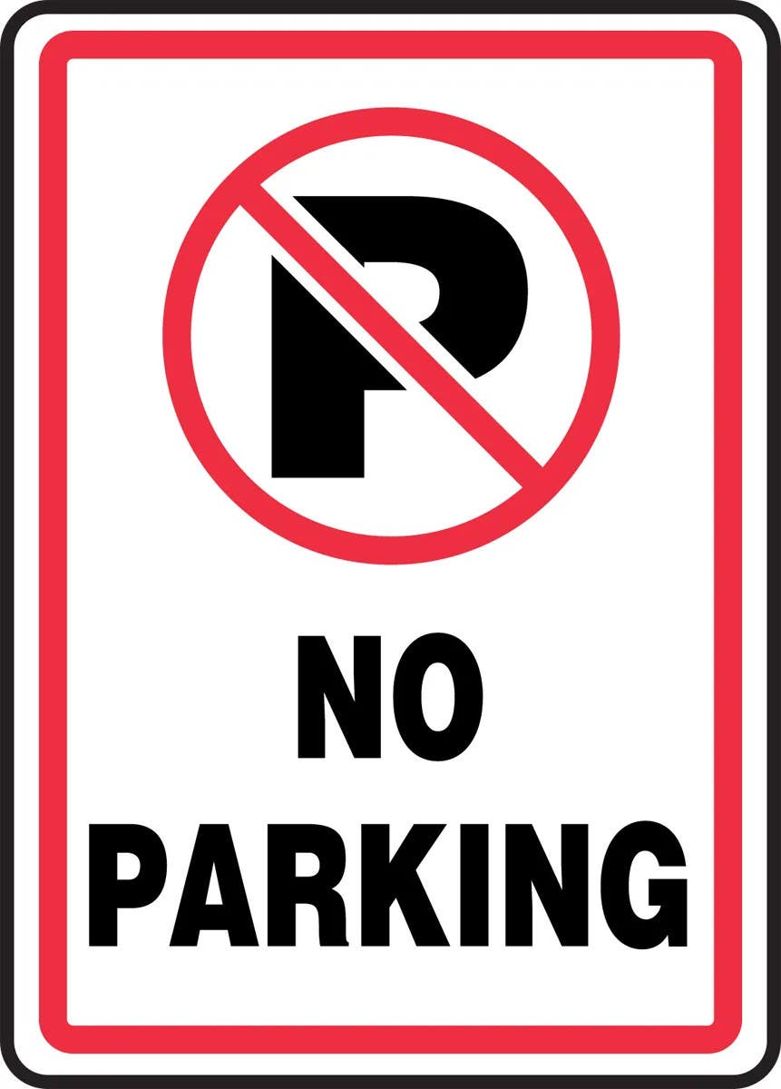 AccuformNMC MVHR402 Safety Sign, No Parking, 14" H x 10" W