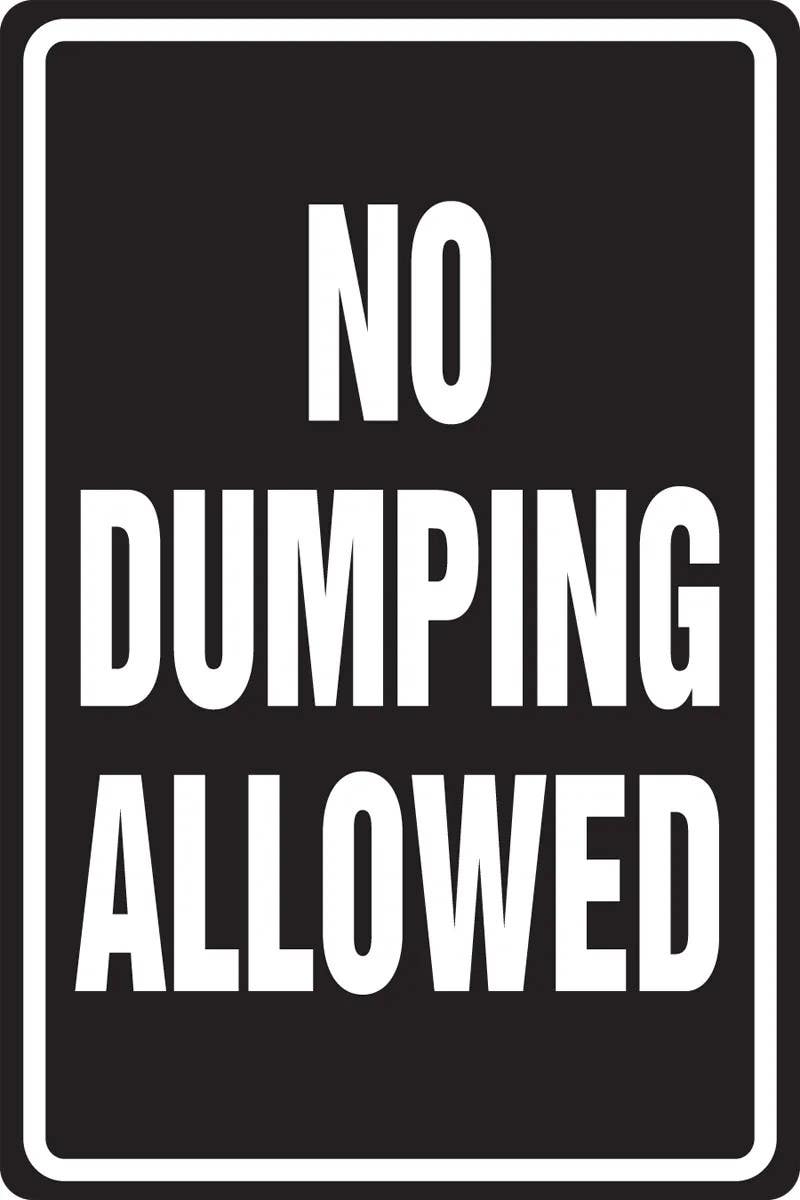 AccuformNMC MVHR407 Safety Sign, No Dumping Allowed, 18" H x 12" W