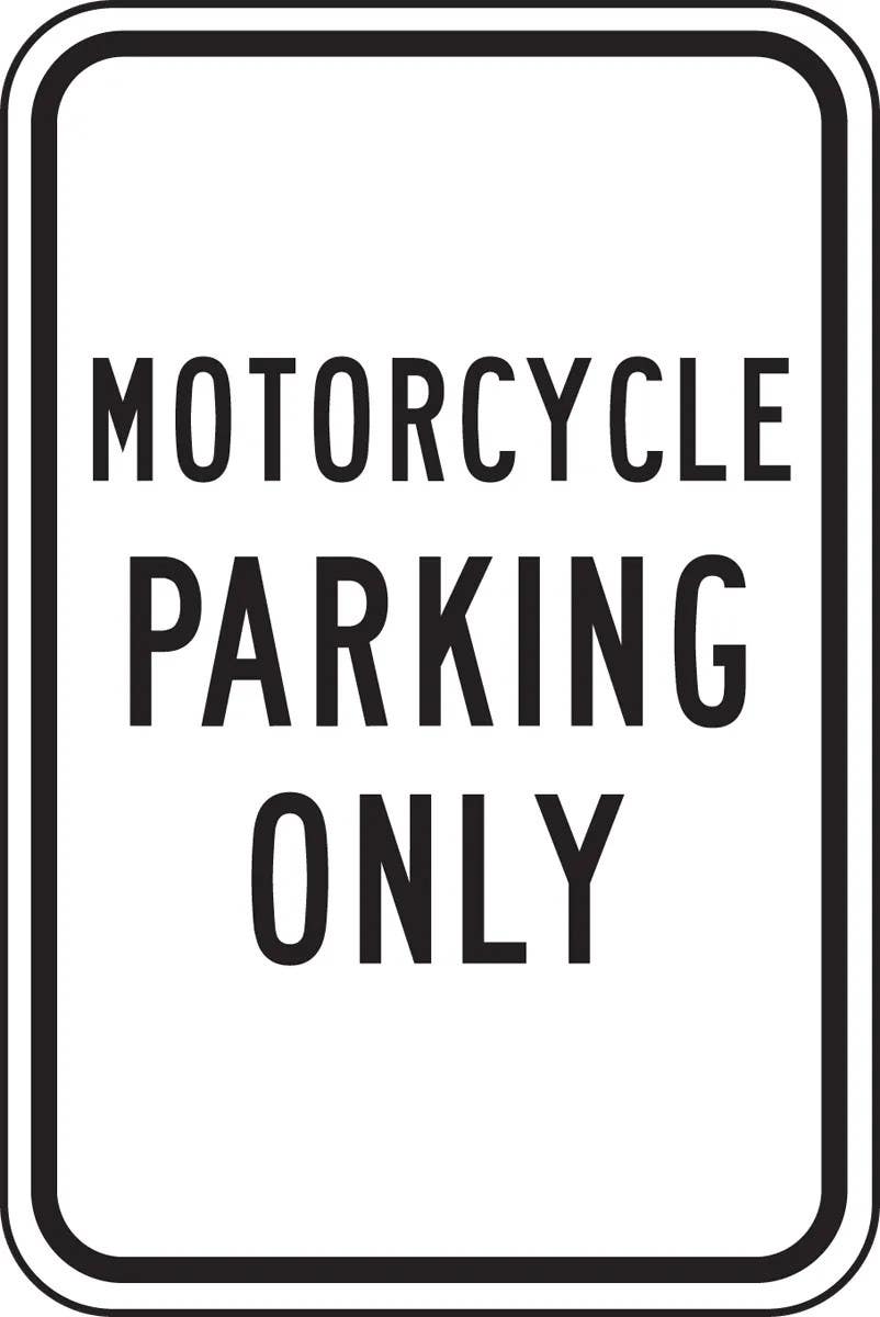 AccuformNMC MVHR412 Safety Sign, Motorcycle Parking Only, 18" H x 12" W