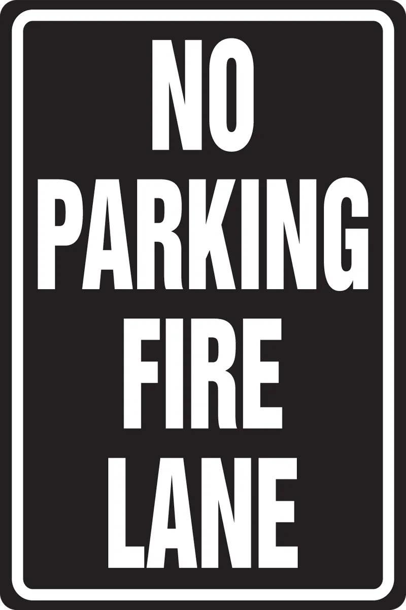 AccuformNMC MVHR415 Parking Sign, No Parking, Fire Lane, 18" H x 12" W