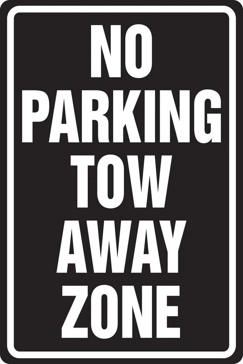 AccuformNMC MVHR417 Safety Sign, No Parking, Tow Away Zone, 18" H x 12" W