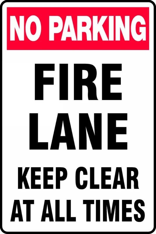 AccuformNMC MVHR418 No Parking Safety Sign, Fire Lane, Keep Clear At All Times, 18" H x 12" W