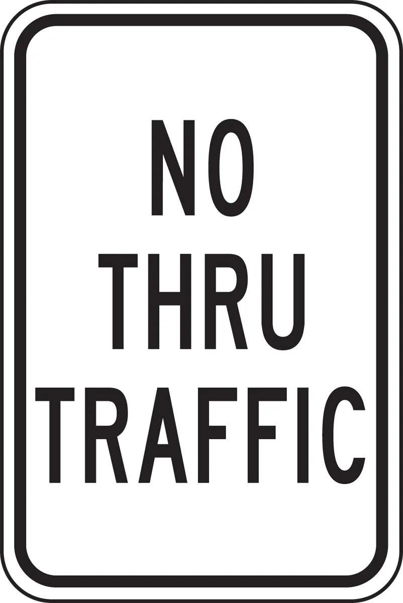 AccuformNMC MVHR420 Parking Sign, No Thru Traffic, 18" H x 12" W