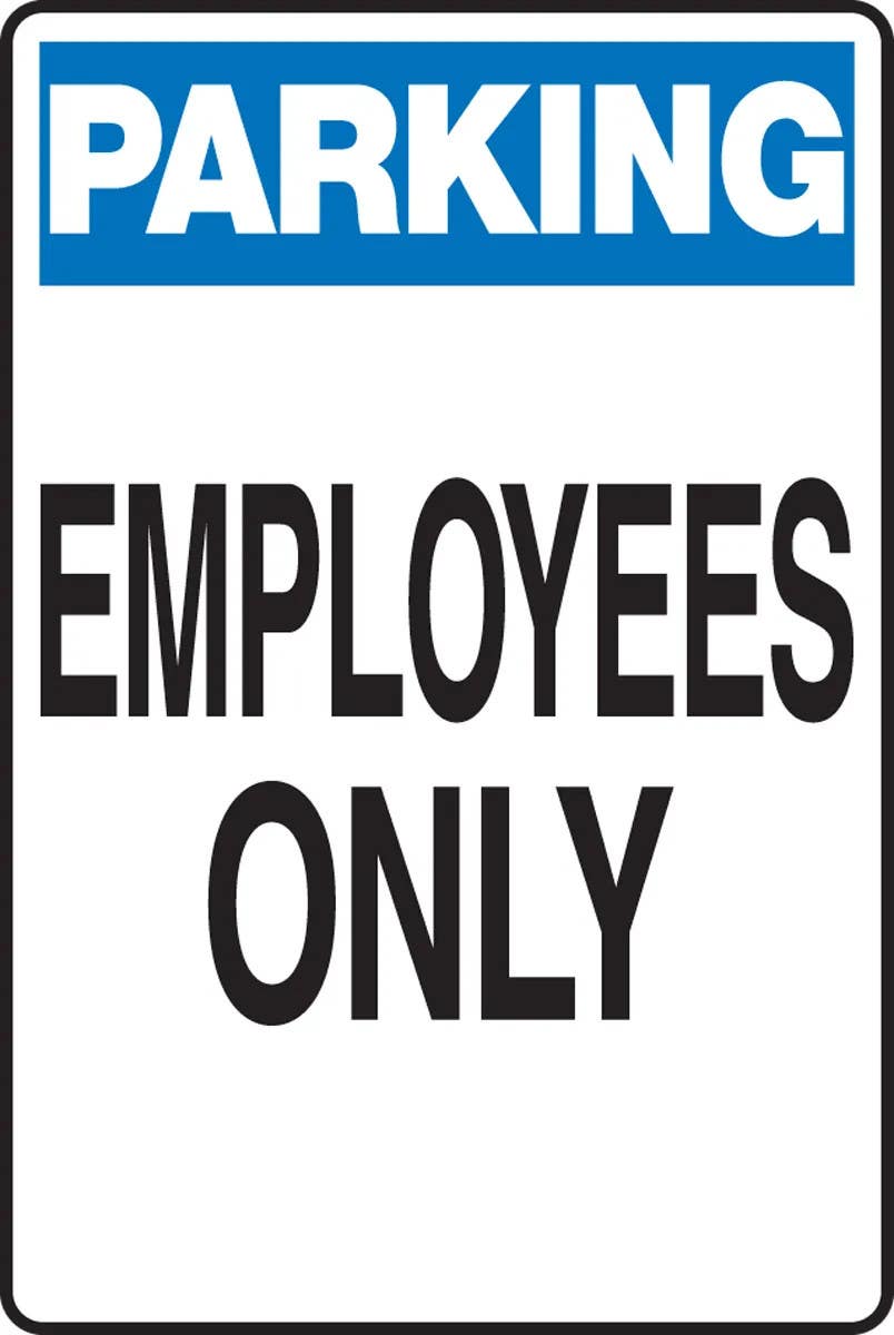 AccuformNMC MVHR426 Parking Safety Sign, Employees Only, 18" H x 12" W