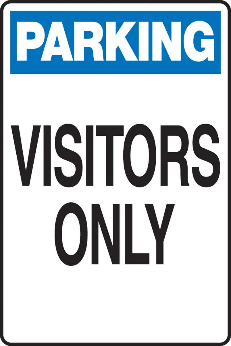 AccuformNMC MVHR430 Parking Safety Sign, Visitors Only, 18" H x 12" W