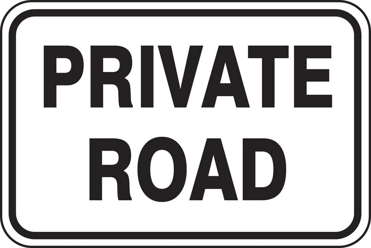AccuformNMC MVHR440 Roadway Sign, Private Road, 12" H x 18" W