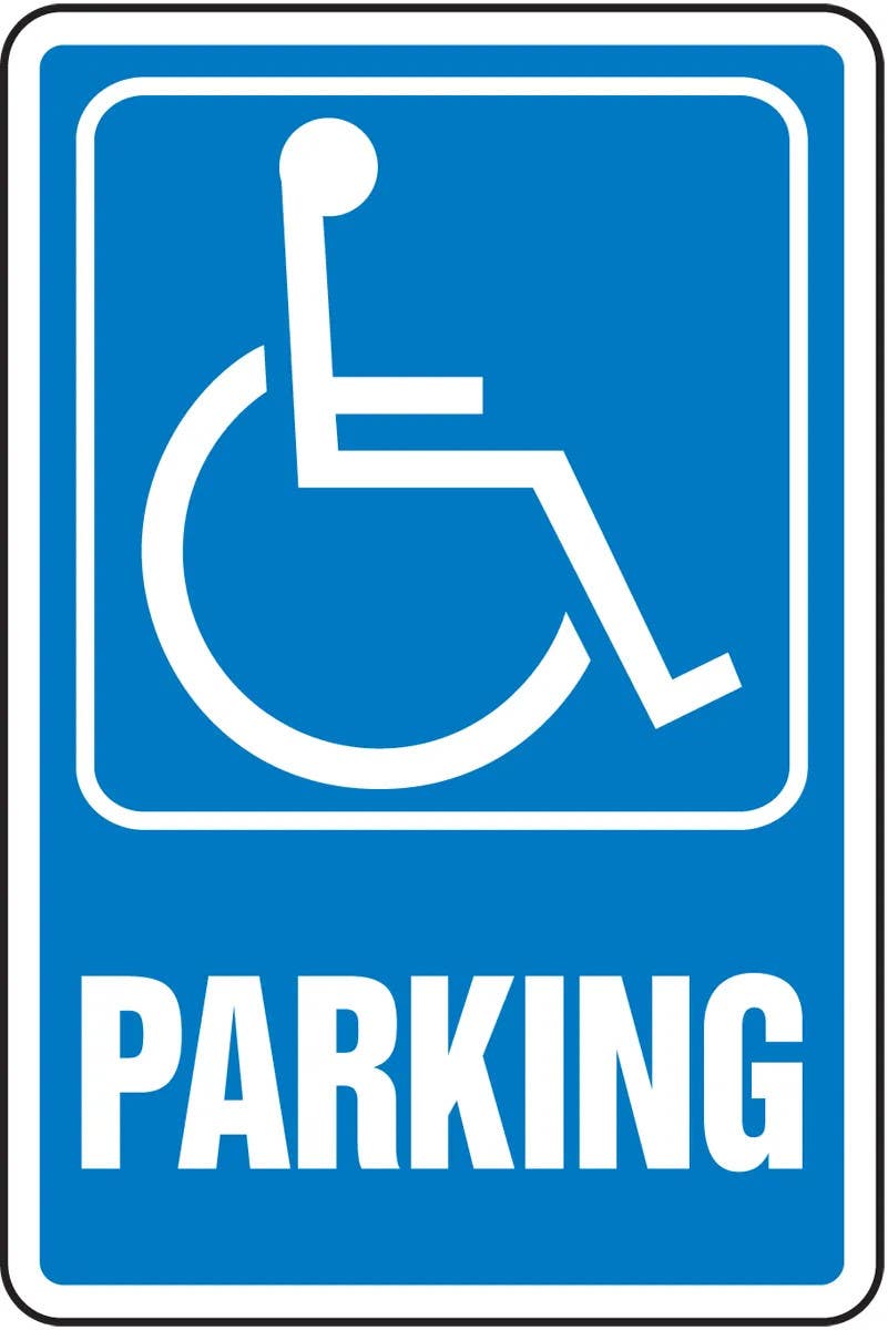 AccuformNMC MVHR448 Safety Sign, Parking (Handicap Symbol), 18" H x 12" W