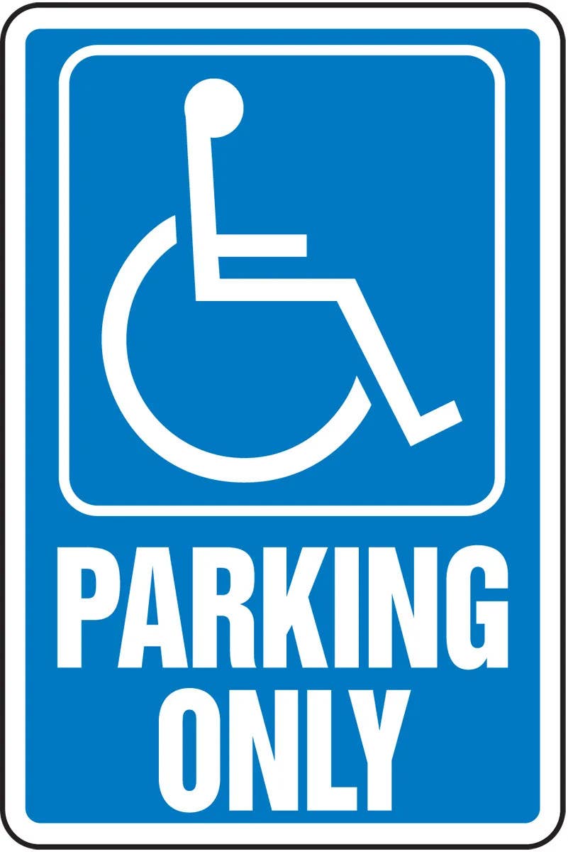 AccuformNMC MVHR452 Safety Sign, Handicapped Parking Only (Wheelchair Graphic), 18" H x 12" W