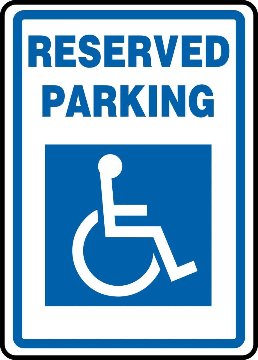 AccuformNMC MVHR458 Safety Sign, Reserved Parking (Wheelchair Graphic), 14" H x 10" W