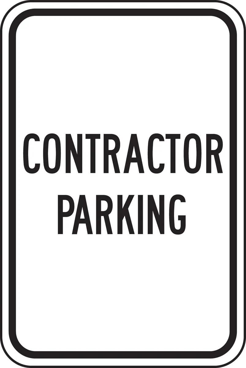 AccuformNMC MVHR483 Safety Sign, Contractor Parking, 18" H x 12" W