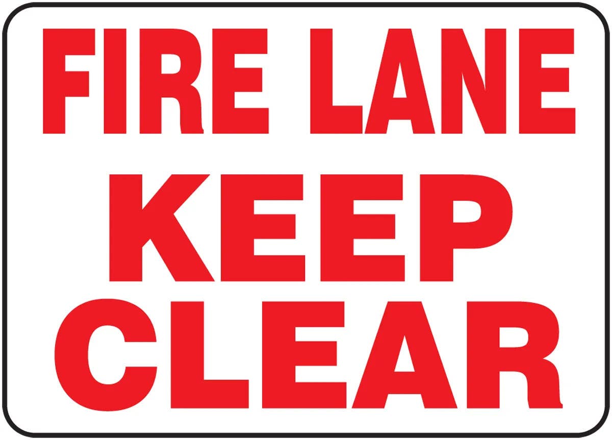 AccuformNMC MVHR Fire Lane Safety Sign, Keep Clear