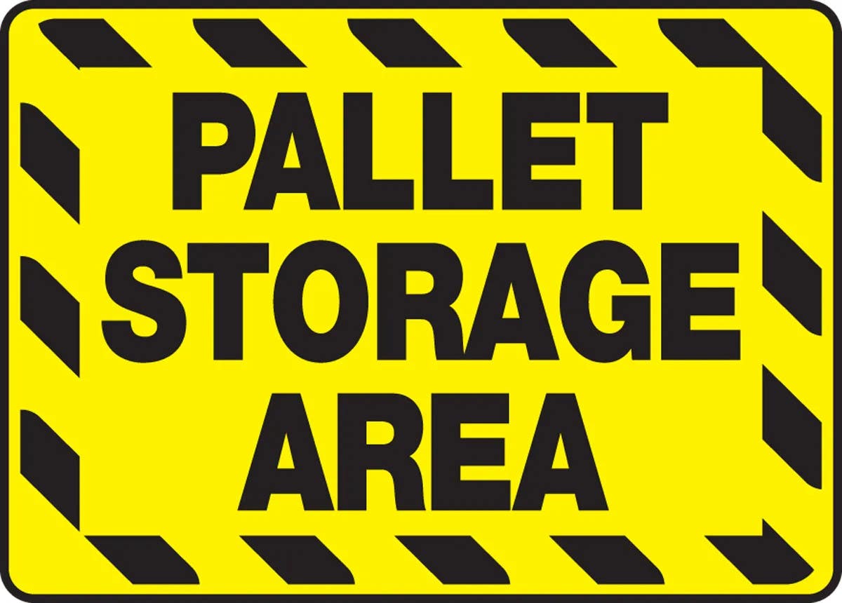 AccuformNMC MVHR533 Safety Sign, Pallet Storage Area, 10" H x 14" W