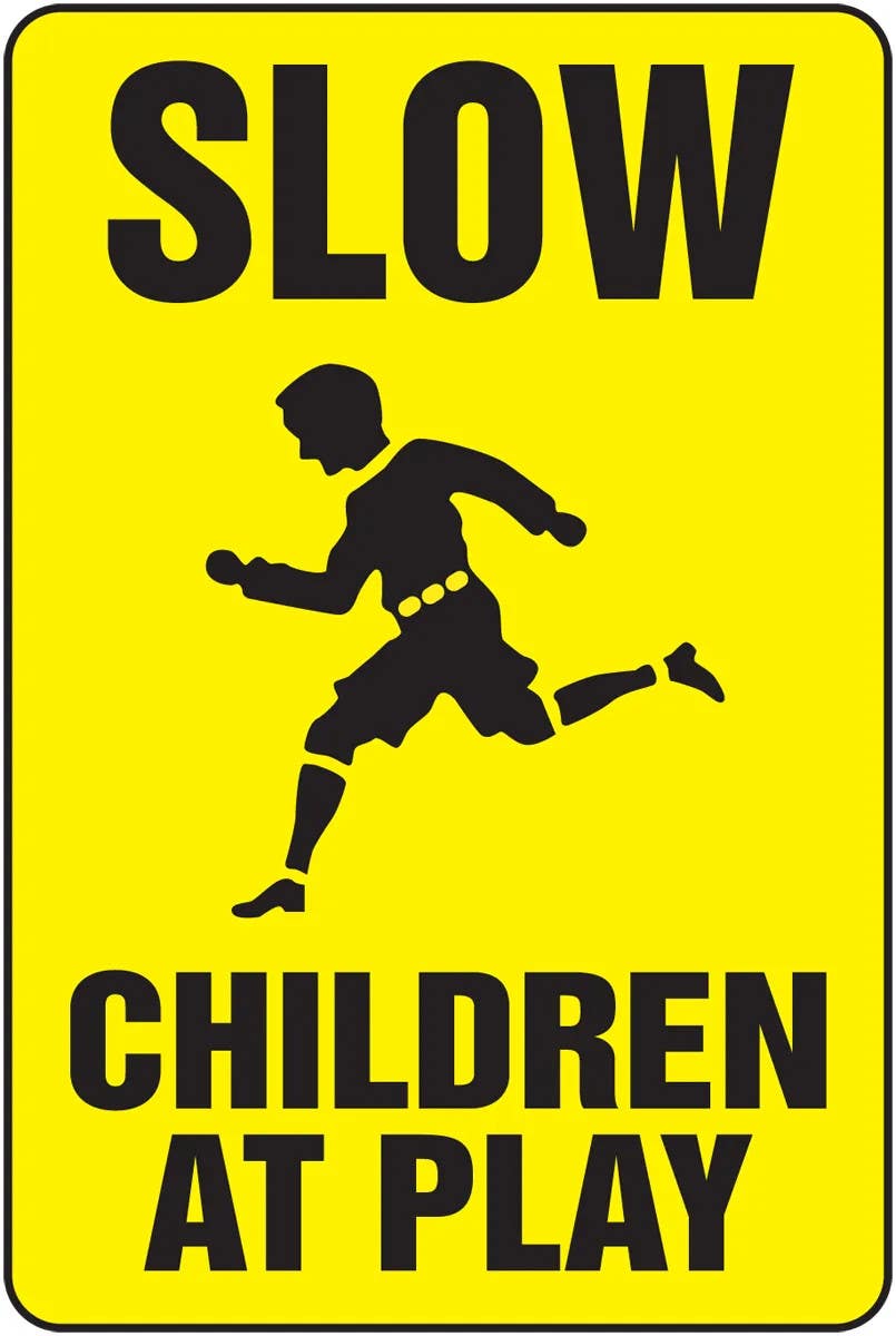 AccuformNMC MVHR547 Safety Sign, Slow, Children At Play, 18" H x 12" W