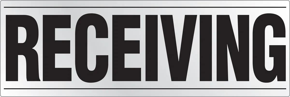 AccuformNMC MVHR562 Safety Sign, Receiving, Engineer Grade Reflective Aluminum (.080), 24" H x 72" W