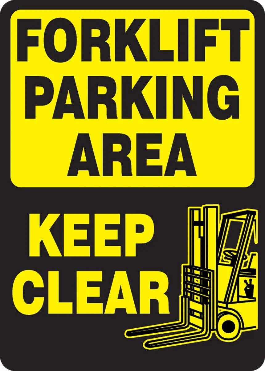 AccuformNMC MVHR578 Forklift Parking Area Safety Sign, Keep Clear, 14" H x 10" W