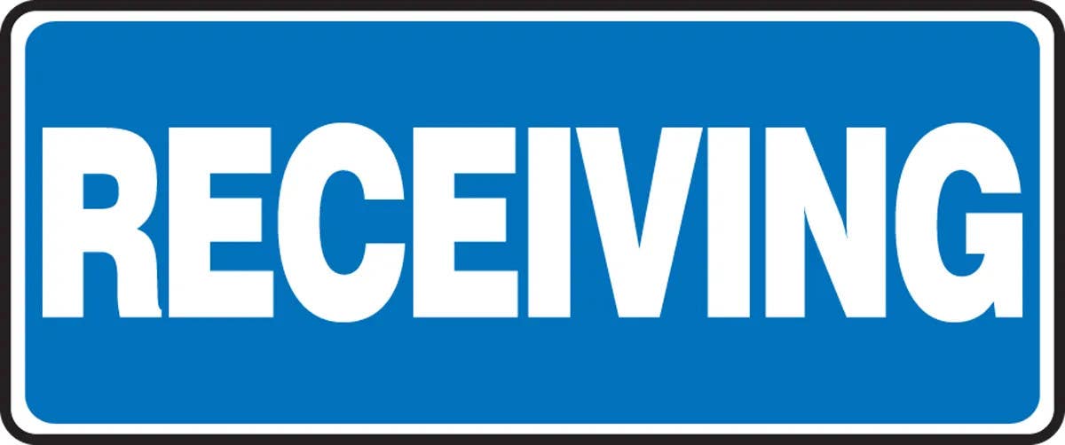 AccuformNMC MVHR592 Safety Sign, Receiving, 7" H x 17" W