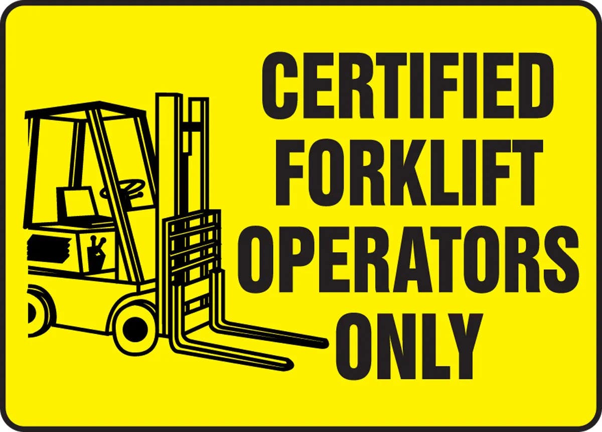 AccuformNMC MVHR599 Safety Sign, Certified Forklift Operators Only, 10" H x 14" W