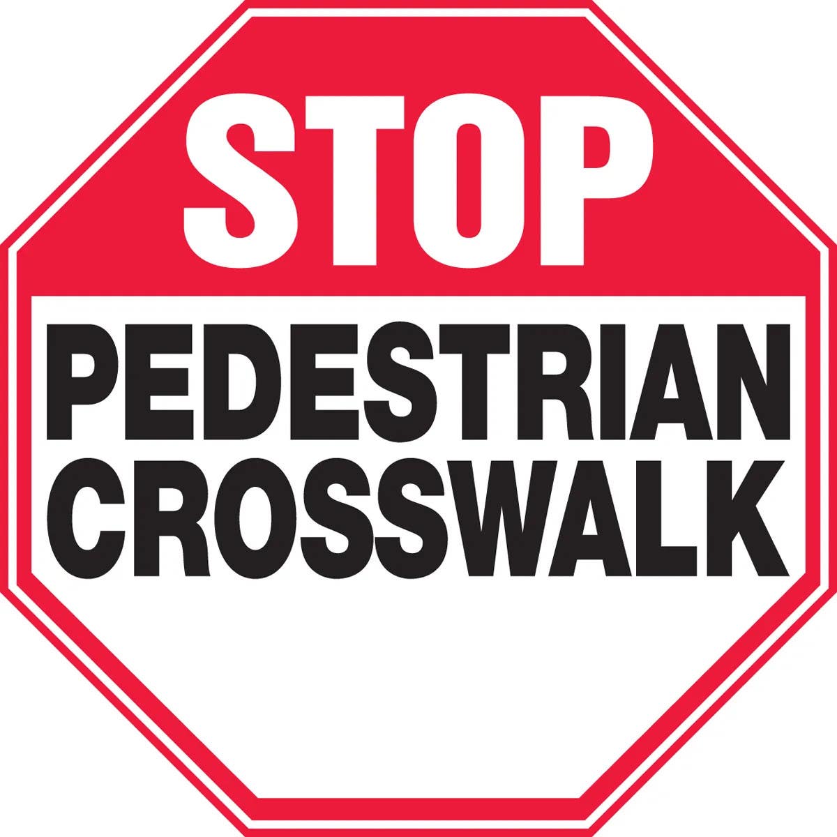 AccuformNMC MVHR9 Safety Sign, Stop, Pedestrian Crosswalk, Octagon