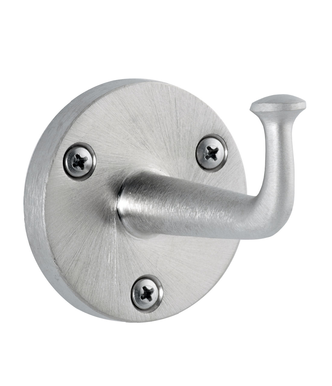 Bobrick B-211 Surface-Mounted Heavy-Duty Clothes Hook, Exposed Mounting, Satin Nickel-Plated
