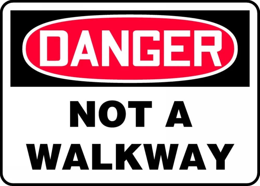 AccuformNMC MVHRD02 OSHA Danger Safety Sign, Not A Walkway, 10" H x 14" W