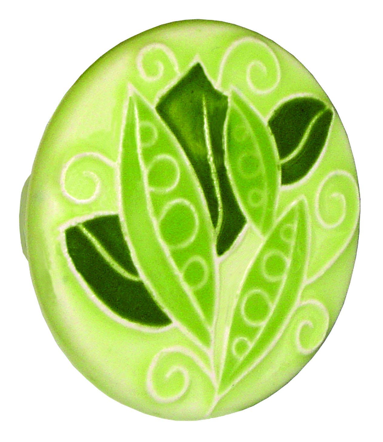 Acorn PR3 Ceramic Knob Lg Rd Green Peas in Pods