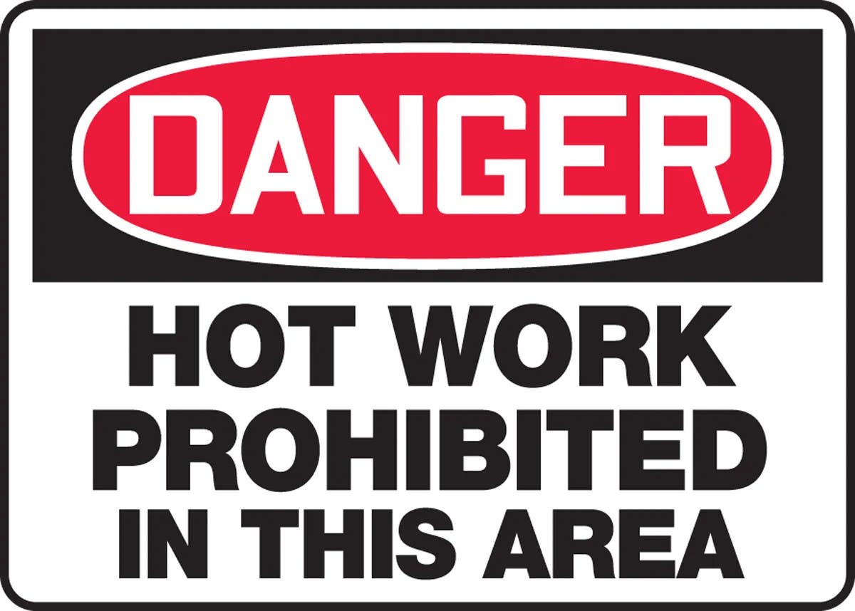 AccuformNMC MWLD100 OSHA Danger Safety Sign, How Work Prohibited In This Area, 10" H x 14" W