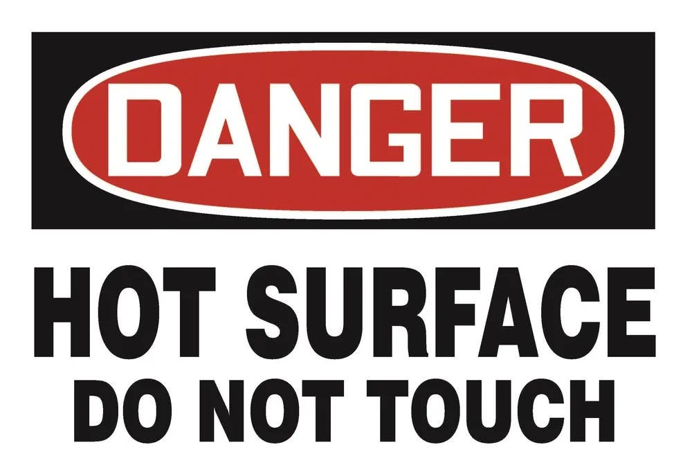 AccuformNMC MWLD10 OSHA Danger Safety Sign, Hot Surface, Do Not Touch