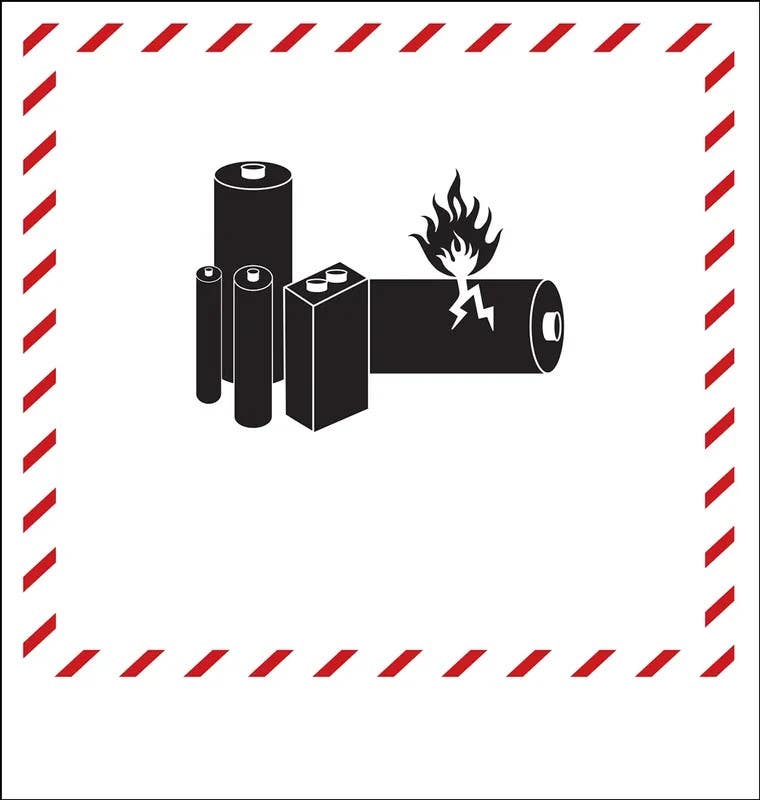 AccuformNMC MPC228 DOT Shipping Label Extended Tag, Lithium (Blank), Adhesive Coated Paper, 5" H x 4-3/4" W, 500/Roll