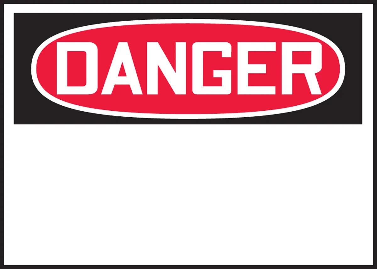 AccuformNMC MPCR001 OSHA Danger Corrugated Light-Duty Plastic Sign, Blank, 10" H x 14" W, 10/Pk