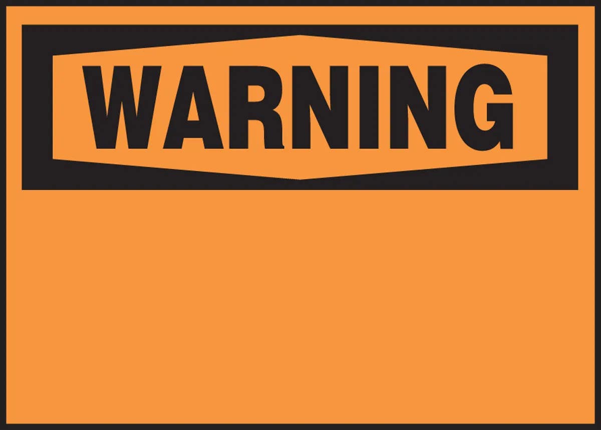 AccuformNMC MPCR300 OSHA Warning Corrugated Light-Duty Plastic Sign, Blank, 10" H x 14" W, 10/Pk
