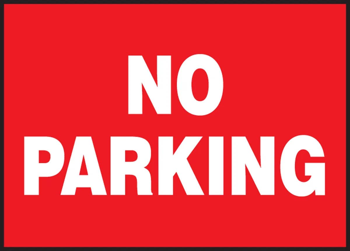 AccuformNMC MPCR505 OSHA Danger Corrugated Light-Duty Plastic Sign, No Parking, 10" H x 14" W, 10/Pk