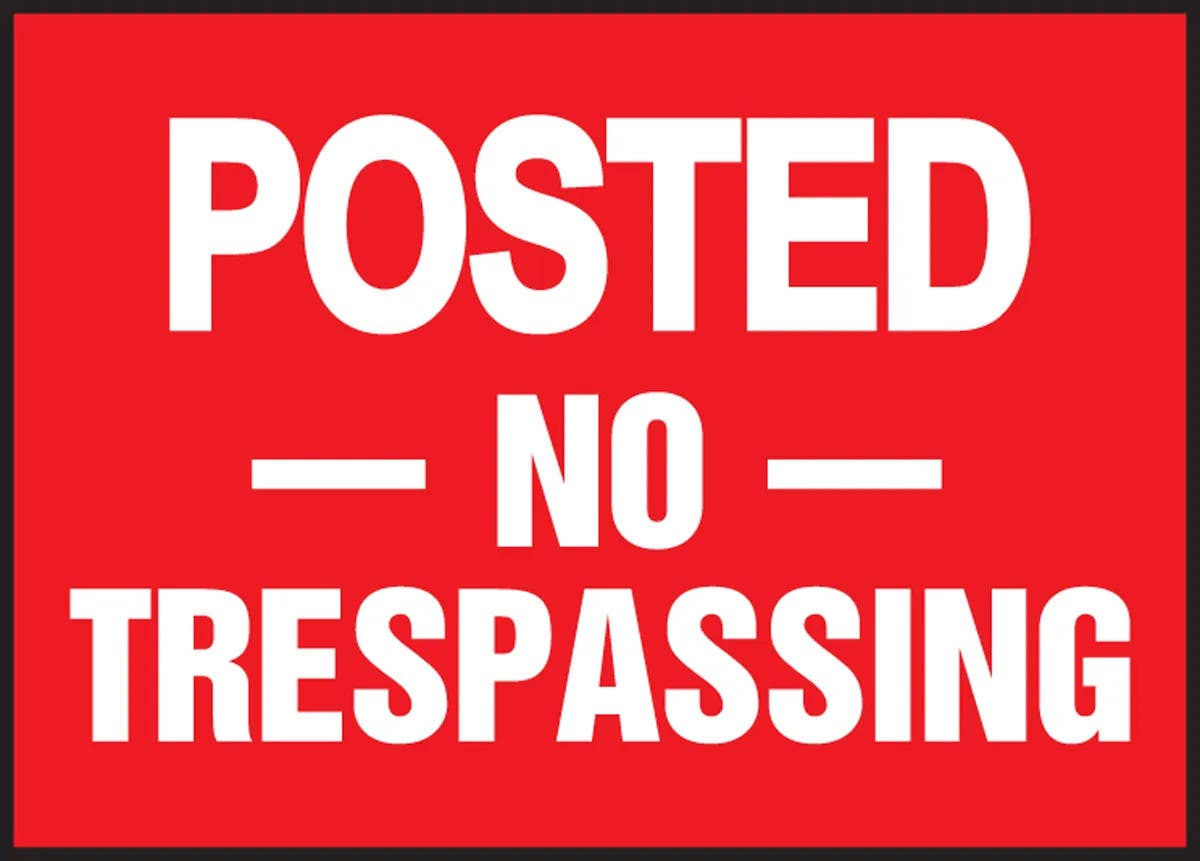 AccuformNMC MPCR507 OSHA Danger Corrugated Light-Duty Plastic Sign, Posted, No Trespassing, 10" H x 14" W, 10/Pk