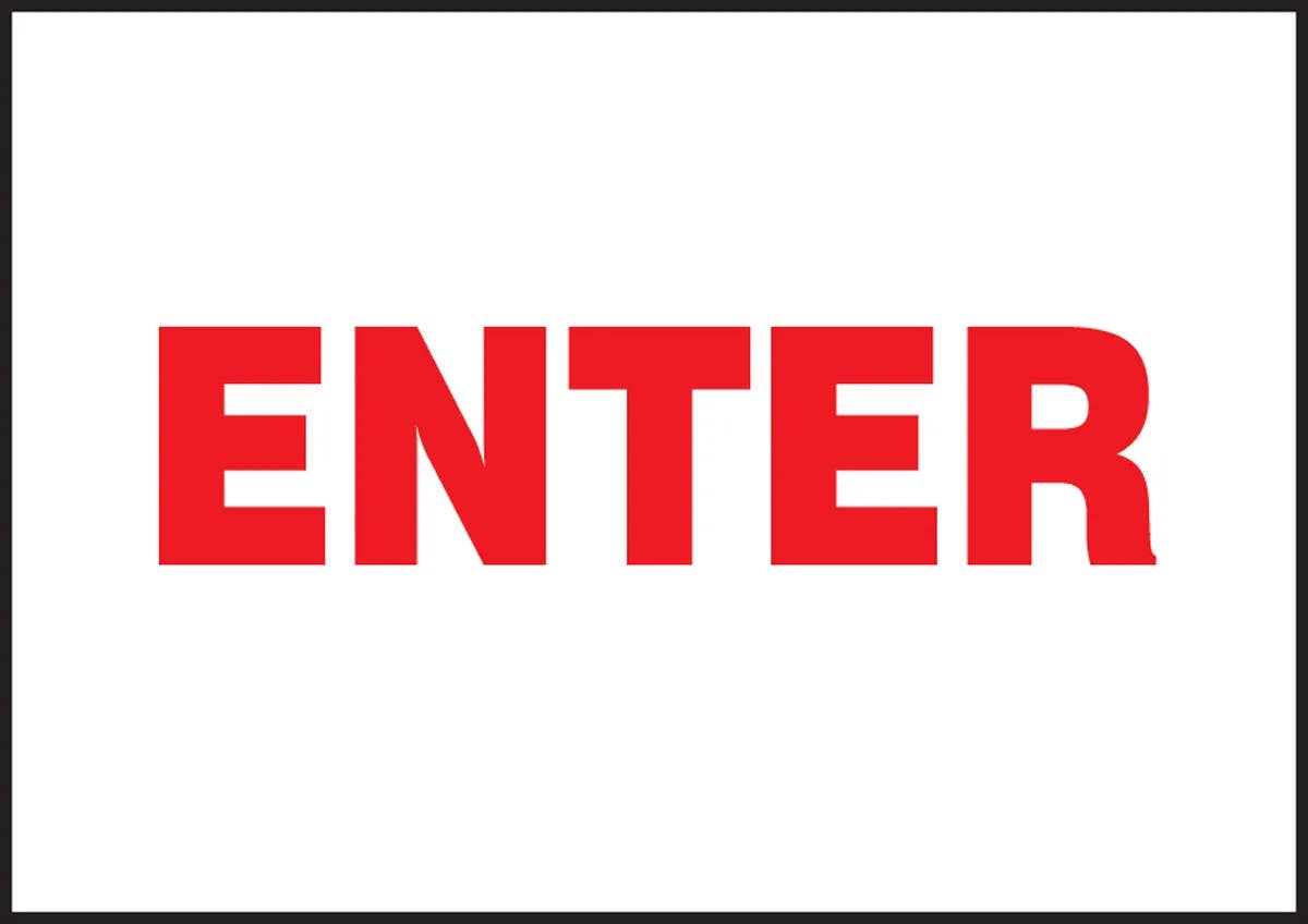 AccuformNMC MPCR512 OSHA Danger Corrugated Light-Duty Plastic Sign, Enter, 10" H x 14" W, 10/Pk