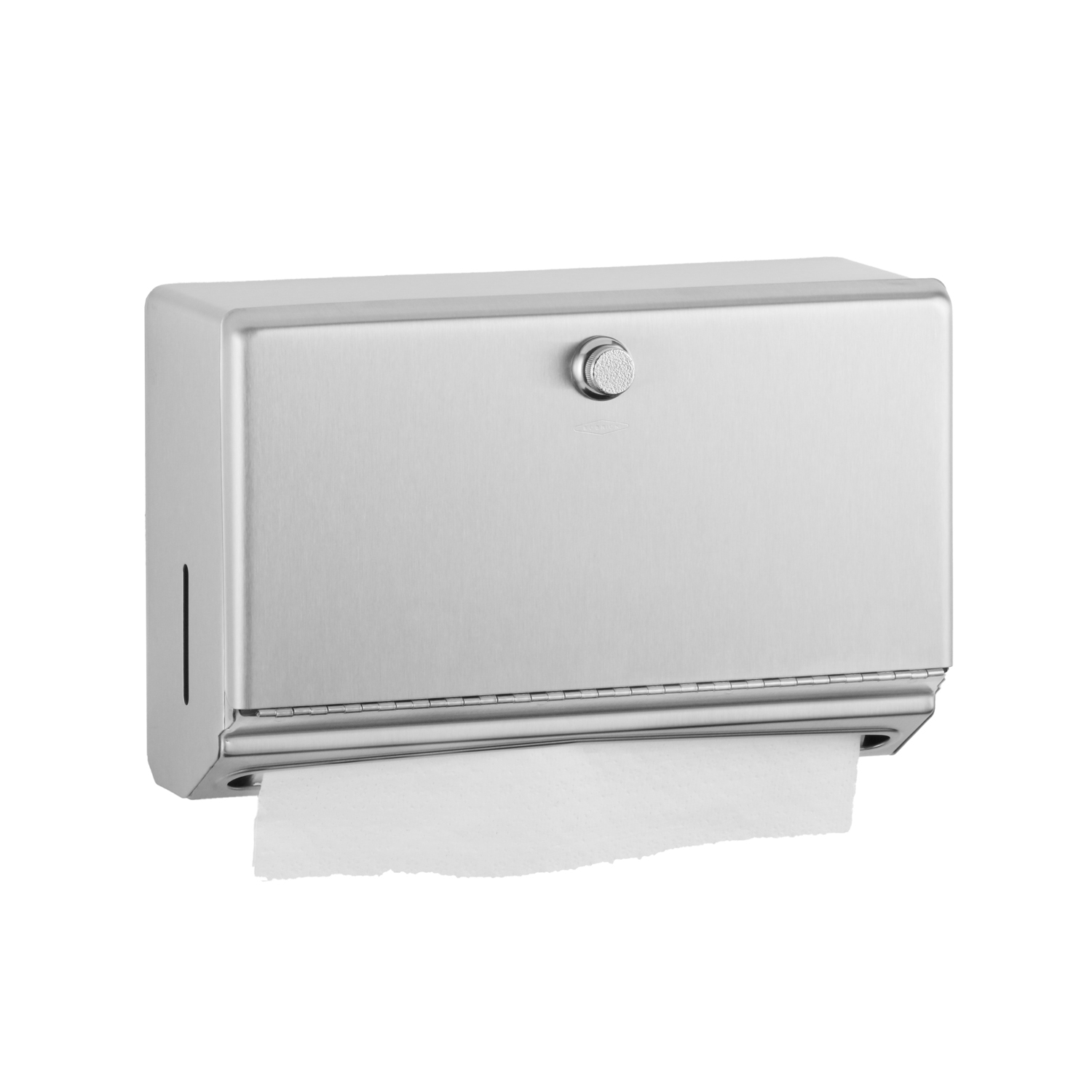 Bobrick B-2621 ClassicSeries Surface-Mounted Paper Towel Dispenser, Knob Latch,275 Multifold Towels, Finish- Satin