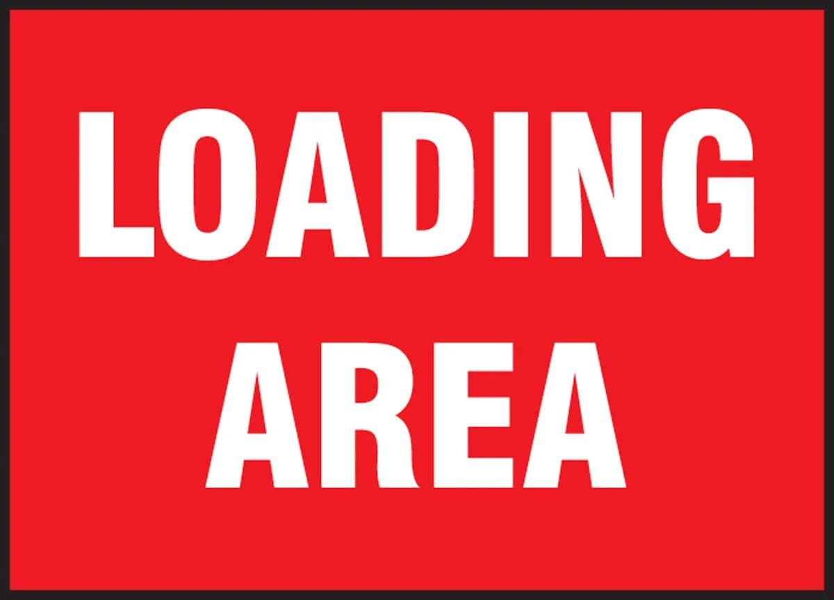 AccuformNMC MPCR516 OSHA Danger Corrugated Light-Duty Plastic Sign, Loading Area, 10" H x 14" W, 10/Pk