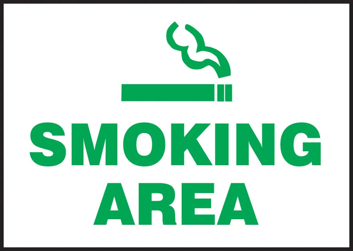 AccuformNMC MPCR518 OSHA Danger Corrugated Light-Duty Plastic Sign, Smoking Area, 10" H x 14" W, 10/Pk