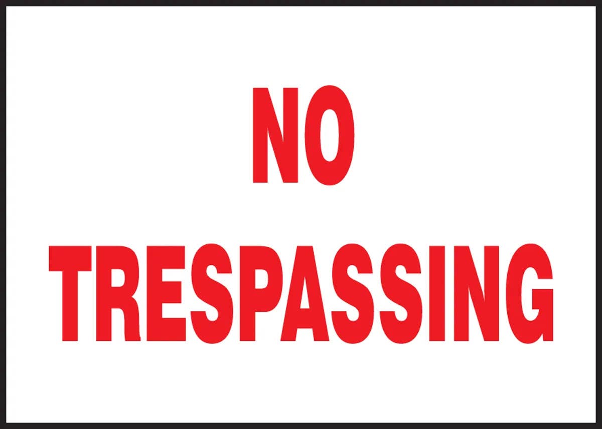 AccuformNMC MPCR526 OSHA Danger Corrugated Light-Duty Plastic Sign, No Trespassing, 10" H x 14" W, 10/Pk