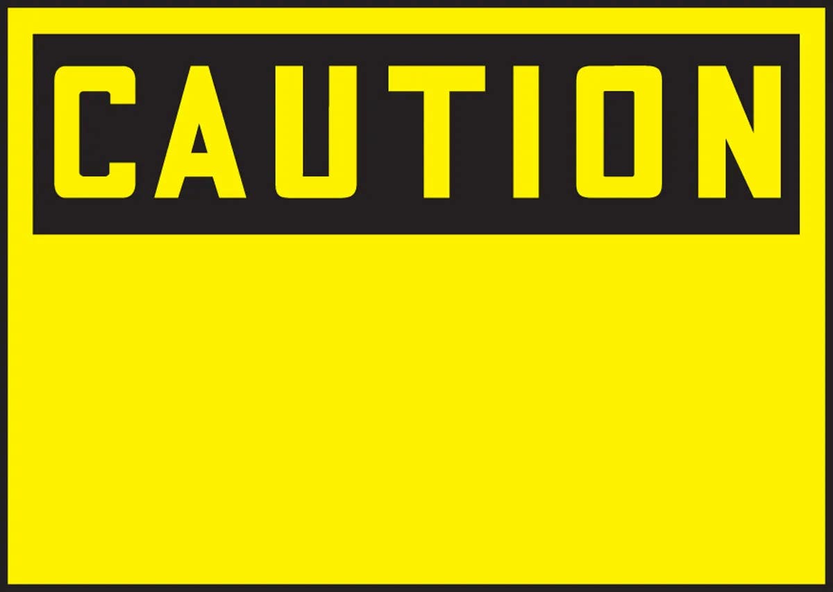 AccuformNMC MPCR600 OSHA Caution Corrugated Light-Duty Plastic Sign, Blank, 10" H x 14" W, 10/Pk