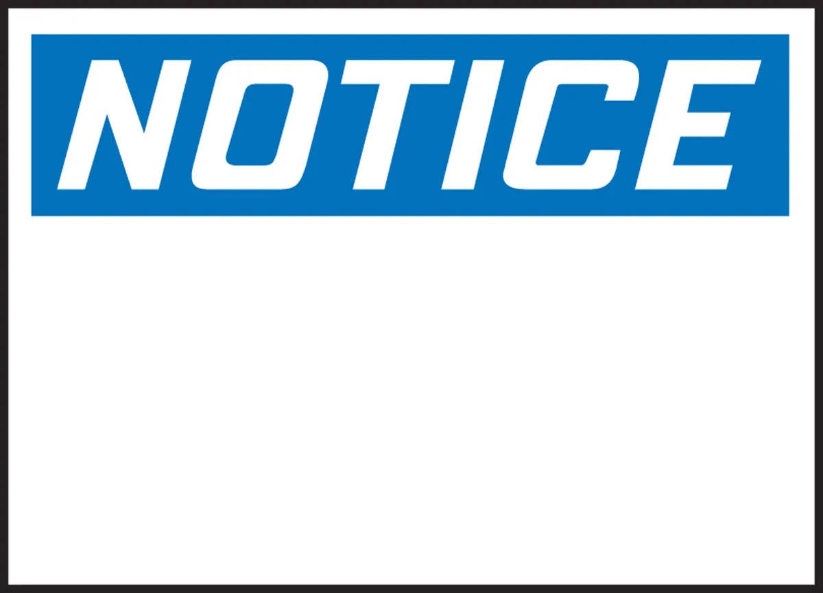 AccuformNMC MPCR800 OSHA Notice Corrugated Light-Duty Plastic Sign, Blank, 10" H x 14" W, 10/Pk