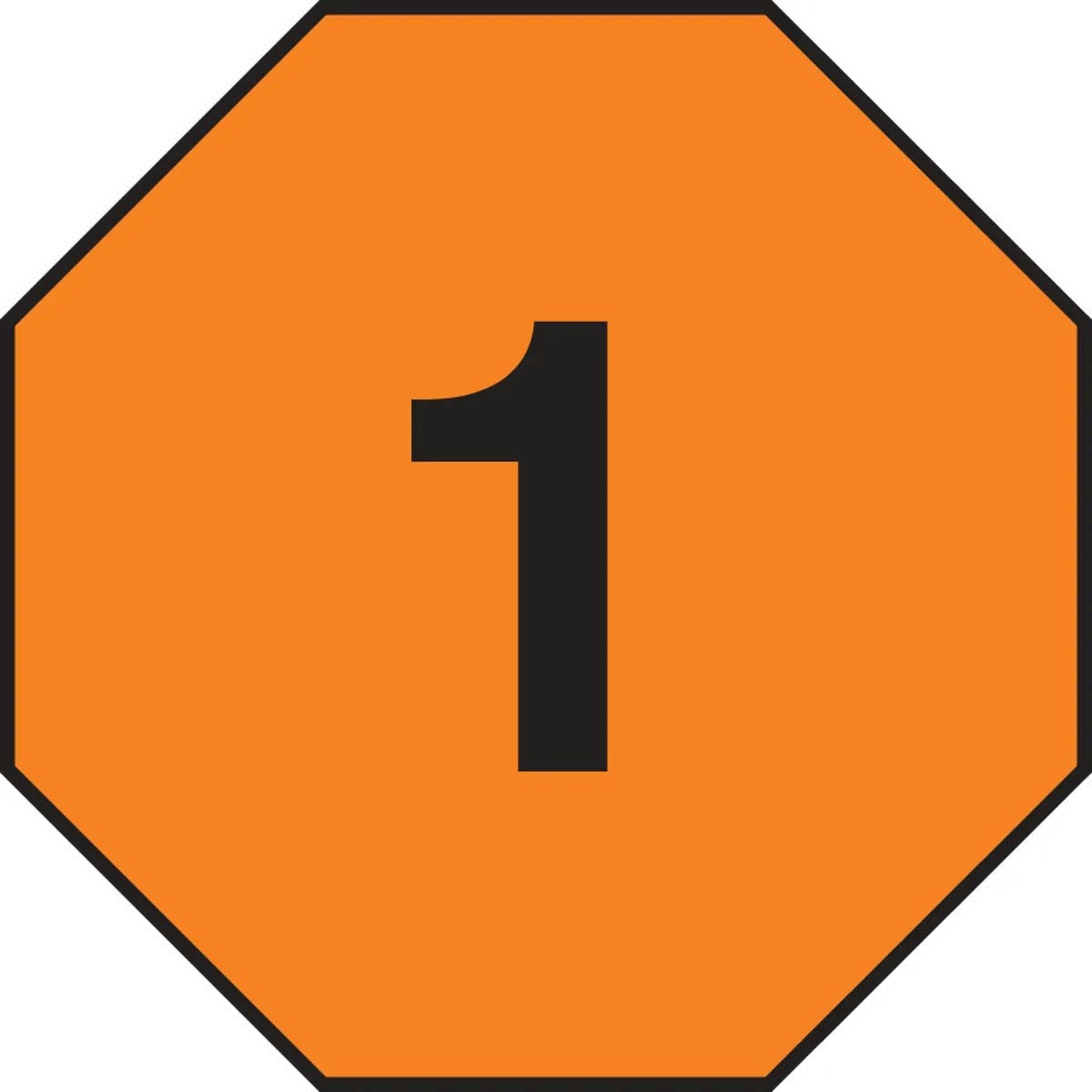 AccuformNMC MPG1 Military Fire Division Symbols, Fire Division 1 Or 5, Octagon